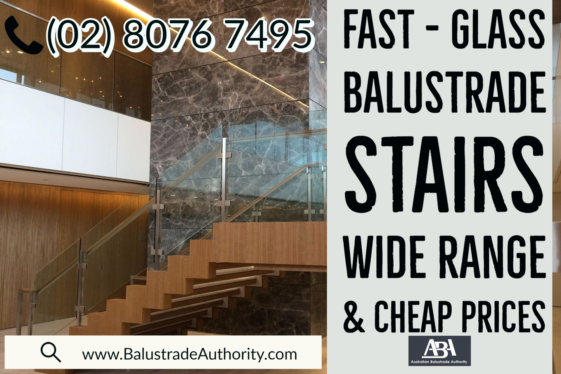 floating staircase with glass balustrade